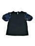 Zara 100% Polyester Black Blue Short Sleeve Top Size 13 - 14 - photo 1