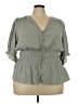 Torrid Gray 3/4 Sleeve Blouse Size 3X Plus (3) - photo 1
