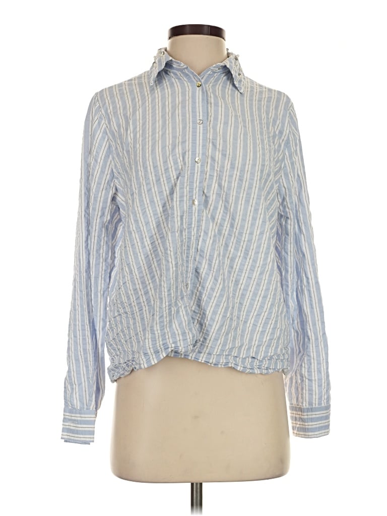 Pre-owned Mexx Long Sleeve Blouse In Blue