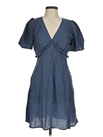 Madewell Puff-Sleeve Ruffle Mini Dress in Polka Dot (view 1)