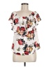 Veronica M. 100% Polyester Ivory Short Sleeve Blouse Size M - photo 1
