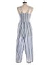 No Comment 100% Polyester Stripes Blue Jumpsuit Size L - photo 2