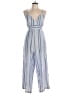 No Comment 100% Polyester Stripes Blue Jumpsuit Size L - photo 1