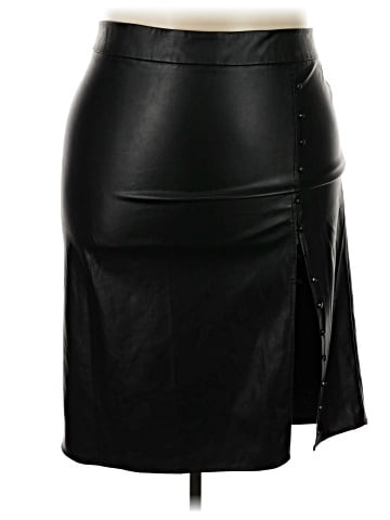 FASHION TO FIGURE Faux Leather Skirt (view 1)