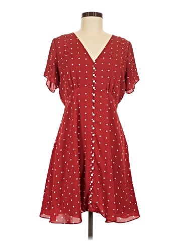 Madewell Button-Front Swing Dress in Grid Dot (view 1)
