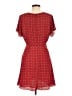 Madewell 100% Polyester Polka Dots Red Button-Front Swing Dress in Grid Dot Size 6 - photo 2
