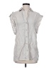 BCBGMAXAZRIA Gray Sleeveless Button-Down Shirt Size S - photo 1