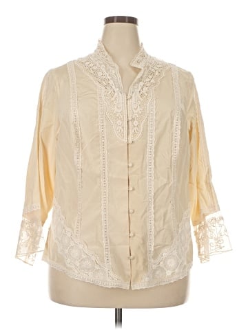 Coldwater Creek 3/4 Sleeve Silk Top (view 1)