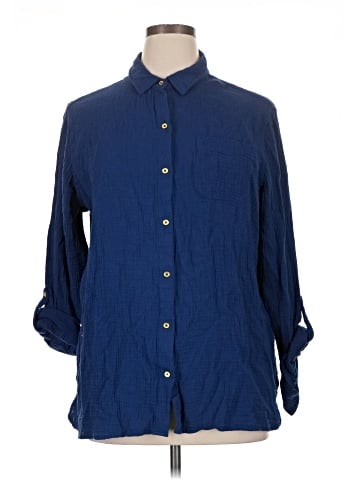 Anne Klein Long Sleeve Button-Down Shirt (view 1)