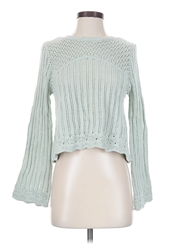 Pre-owned Hooked Up Pullover Sweater In Green