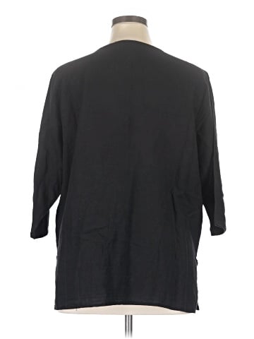 Hot Cotton 3/4 Sleeve Button-Down Shirt (view 2)