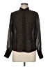 Kasper Animal Print Black Long Sleeve Blouse Size 6 - photo 1
