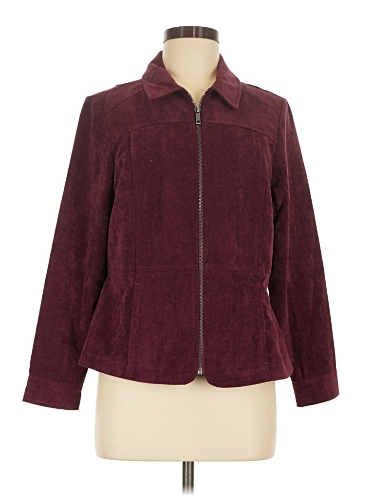 Pre-owned Christopher & Banks Jacket In Burgundy