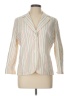 Doncaster Collection 100% Cotton Stripes Ivory Blazer Size 12 - photo 1