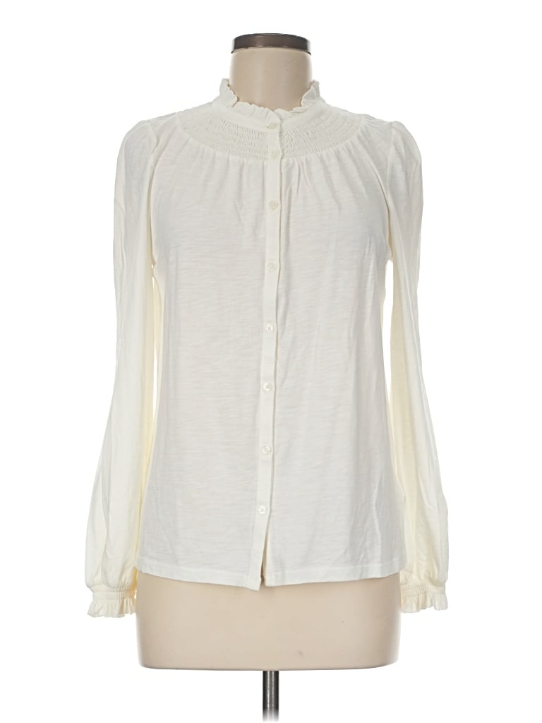 Pre-owned Boden Long Sleeve Blouse In Ivory