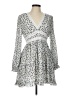 Museum 100% Polyester Polka Dots Silver Casual Dress Size L - photo 1