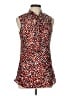 Nine West 100% Polyester Red Sleeveless Blouse Size L - photo 1