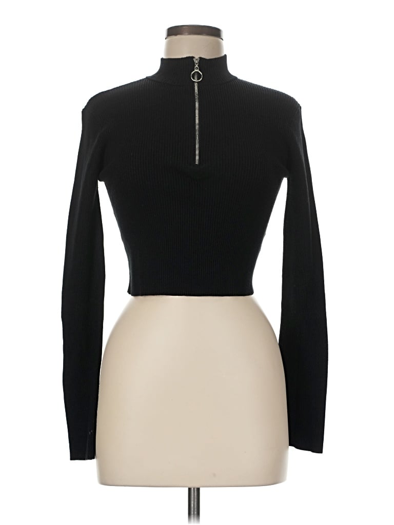 Pre-owned Blue Blush Turtleneck Sweater In Black