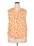 Maurices 100% Polyester Floral Orange Sleeveless Blouse Size XXL - photo 1