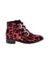 ASOS Animal Print Red Ankle Boots Size 7 - photo 1