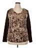 White Stag Animal Print Brown Long Sleeve Blouse Size 20 - photo 1
