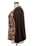 White Stag Animal Print Brown Long Sleeve Blouse Size 20 - photo 5