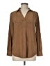 Well Worn Brown Long Sleeve Blouse Size M - photo 1