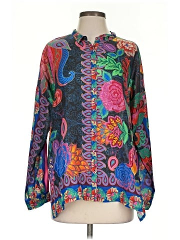 Johnny Was Long Sleeve Silk Top (view 1)