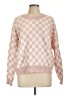 T Tahari Checkered-gingham Pink Pullover Sweater Size L - photo 1