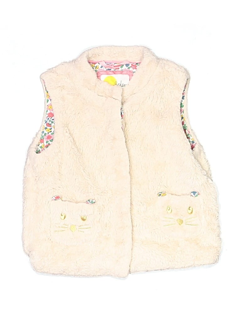 Pre-owned Mini Boden Kids' Faux Fur Vest In Ivory