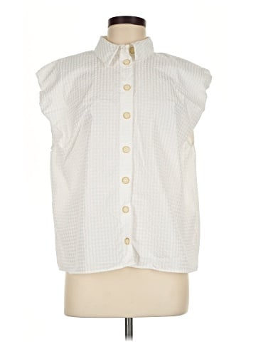 Zara Sleeveless Button-Down Shirt (view 1)