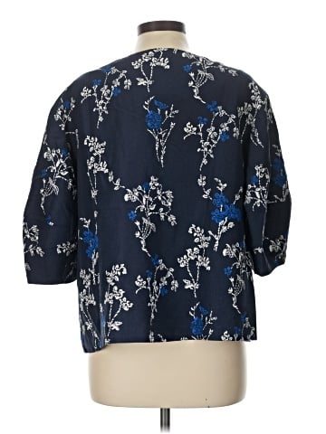 Lafayette 148 New York 3/4 Sleeve Silk Top (view 2)