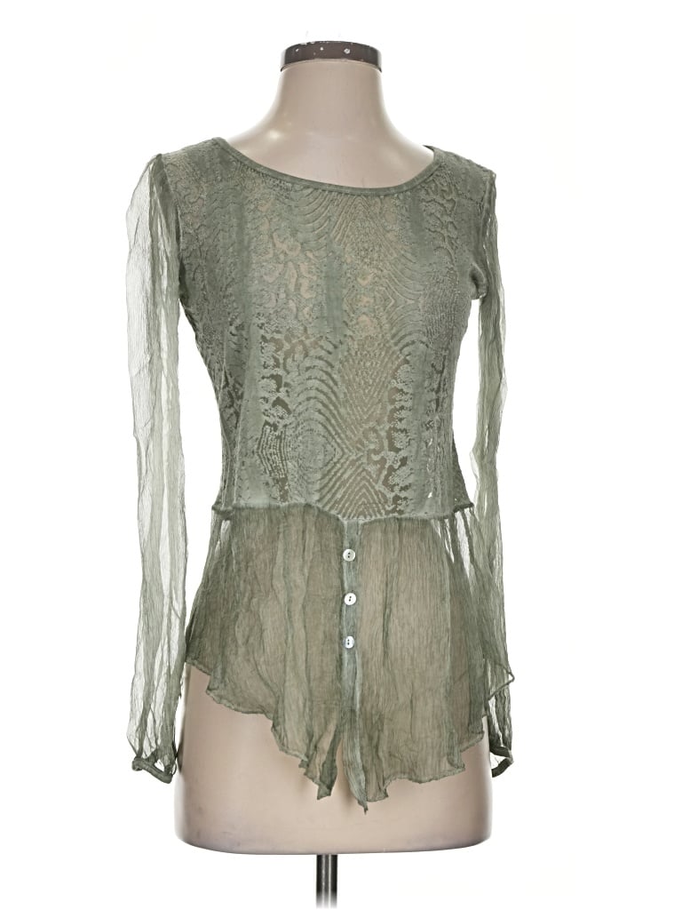 Pre-owned New Collection 3/4 Sleeve Blouse In Green