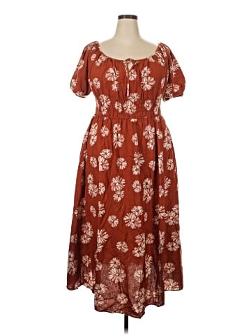 Madewell Plus Linen-Blend Sophia Midi Dress (view 1)