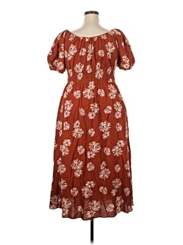 Madewell Plus Linen-Blend Sophia Midi Dress (view 2)