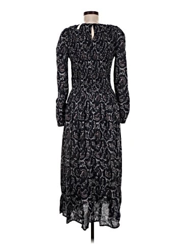 Madewell Smocked V-Neck Midi Dress in Paisley (view 2)