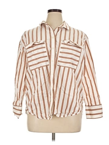 Ann Taylor LOFT 3/4 Sleeve Button-Down Shirt (view 1)