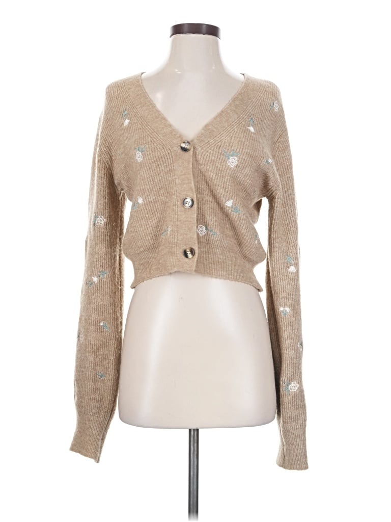 Pre-owned Love Tree Cardigan Sweater In Tan