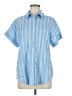 Unbranded 100% Polyester Stripes Blue Short Sleeve Blouse Size M - photo 1