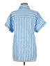 Unbranded 100% Polyester Stripes Blue Short Sleeve Blouse Size M - photo 2