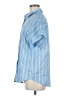 Unbranded 100% Polyester Stripes Blue Short Sleeve Blouse Size M - photo 5
