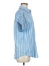 Unbranded 100% Polyester Stripes Blue Short Sleeve Blouse Size M - photo 4