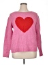 Cupcakes & Cashmere Hearts Pink Pullover Sweater Size XL - photo 1