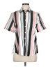Unbranded 100% Polyester Stripes Pink Short Sleeve Blouse Size M - photo 1