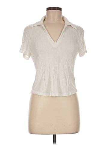 Madewell Ribbed V-Neck Polo Tee (view 1)