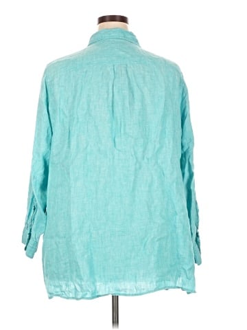 Lands' End 3/4 Sleeve Button-Down Shirt (view 2)