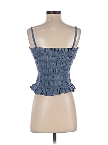Madewell Chambray Smocked Tank in Brinkley Wash (view 2)
