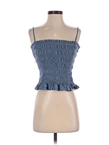Madewell Chambray Smocked Tank in Brinkley Wash (view 1)