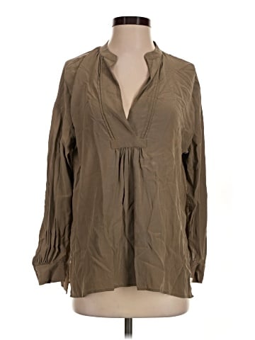 Vince. Long Sleeve Silk Top (view 1)