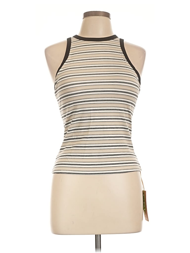 Ogl Sleeveless Top Tan Halter Neckline Tops